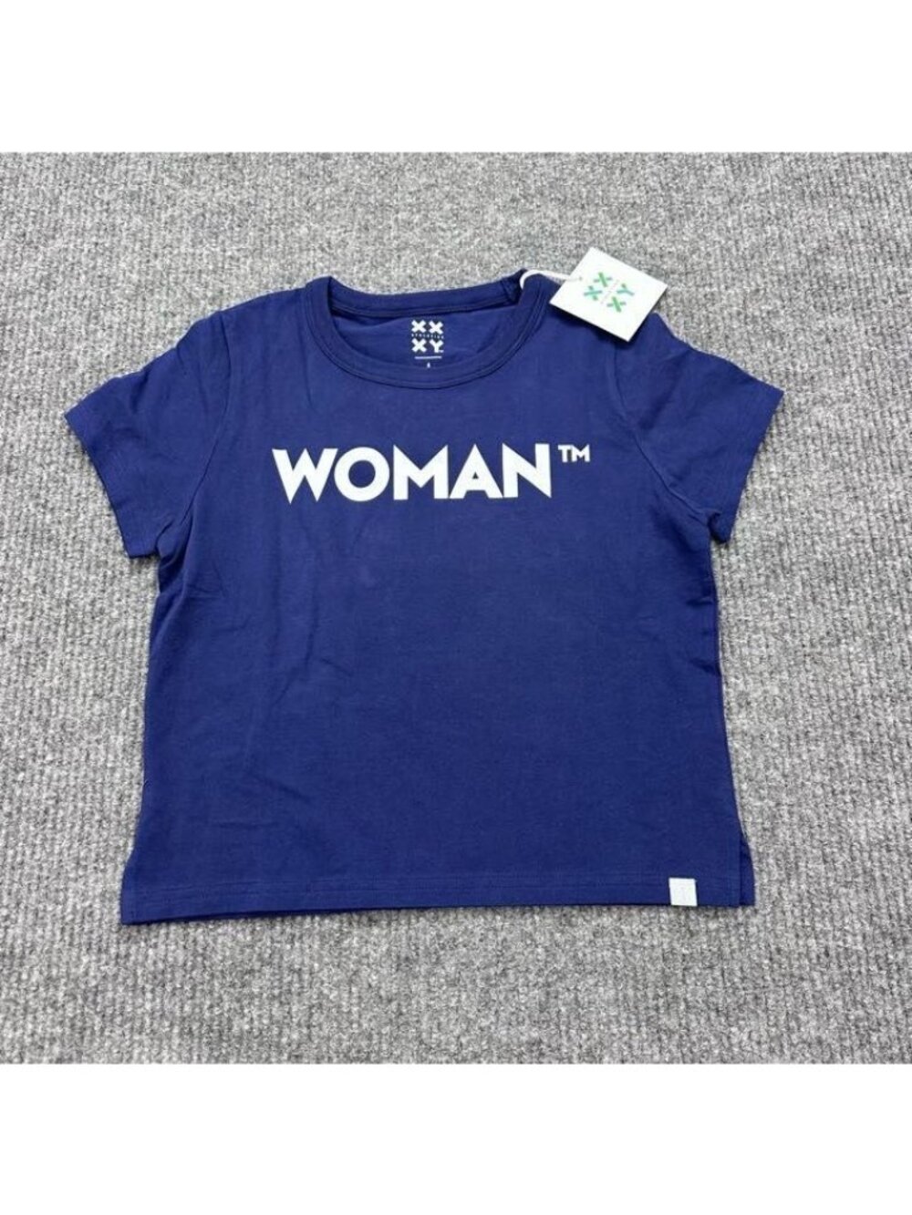 XX XY Athletics WOMAN Crew Graphic Tee Short Sleeve Boxy Shirt Womens Small NEW
